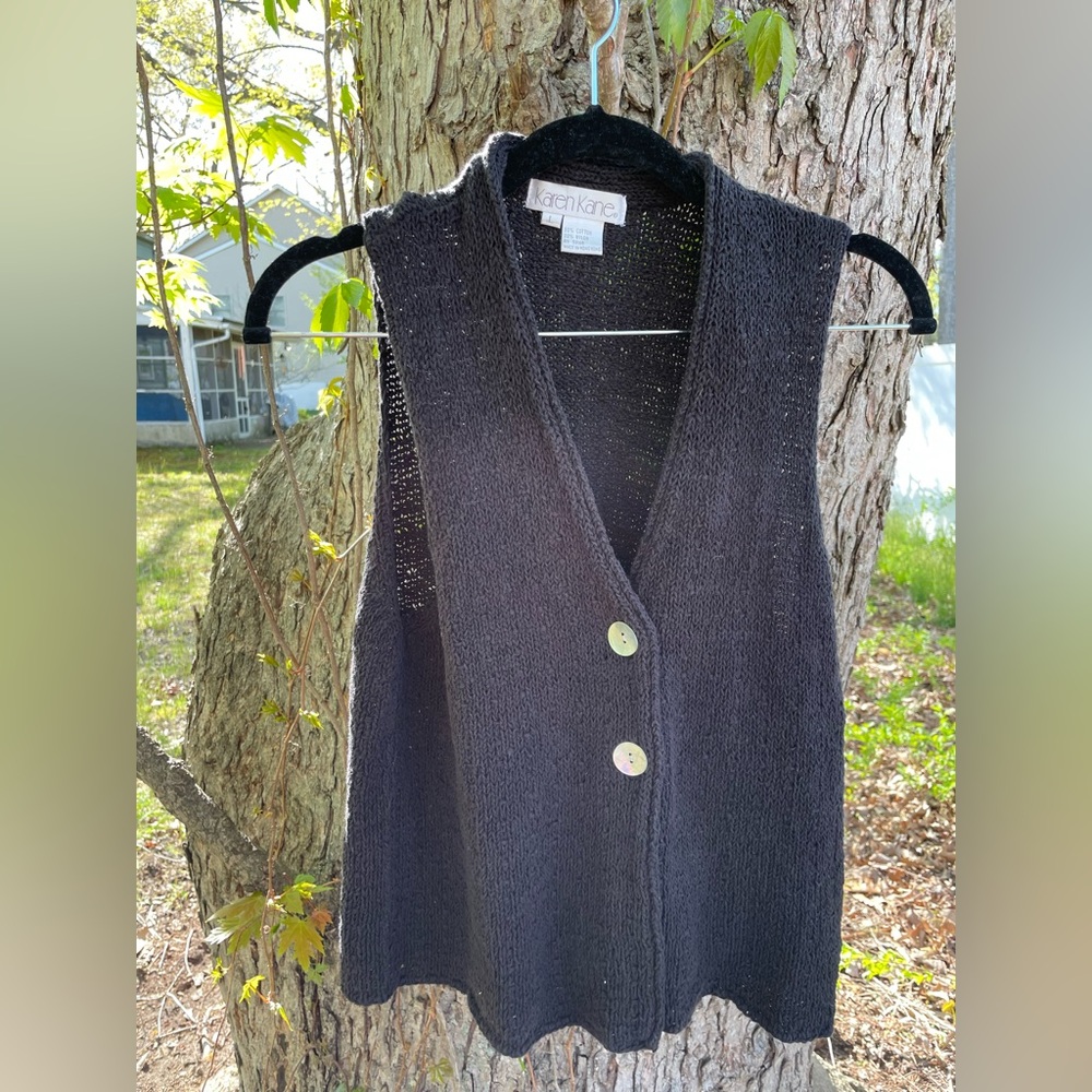 Karen Kane black cotton vest